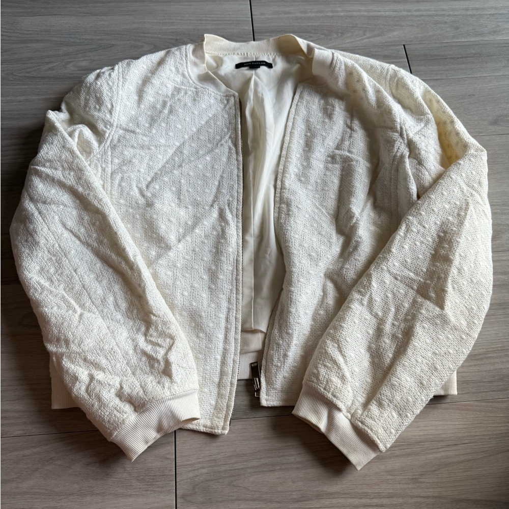 Ann Taylor White Textured Jacket